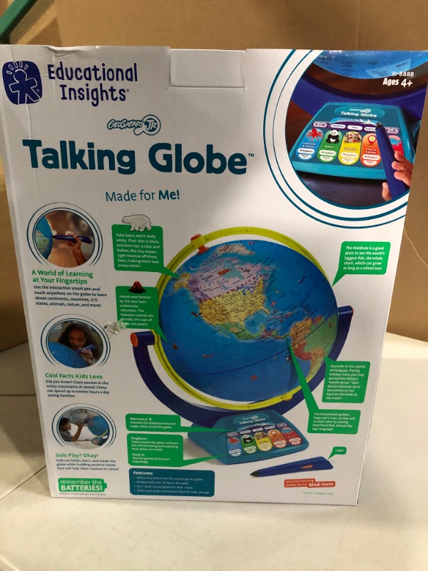 Photo 2 of Educational Insights® GeoSafari® Talking Globe®, 18" x 12", Blue/White