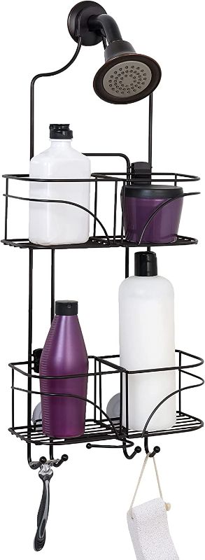 Photo 1 of Zenna Home Rust-Resistant Expandable Hanging Over-The-Shower Caddy with Baskets, Bronze