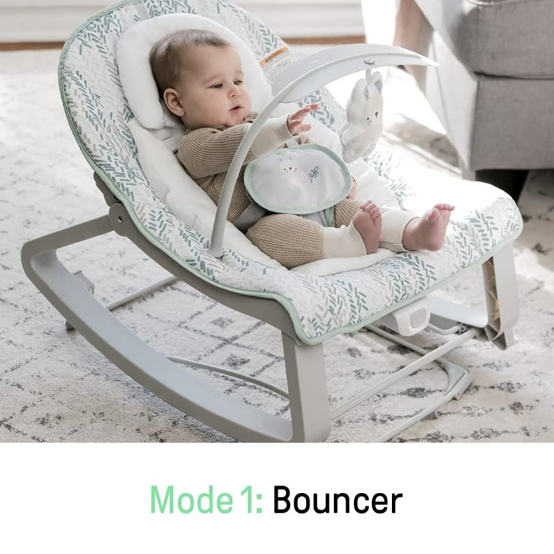 Photo 2 of Ingenuity SmartBounce Automatic Baby Bouncer Seat with Music, Nature Sounds, Removable Bar & 2 Plush Infant - Chadwick