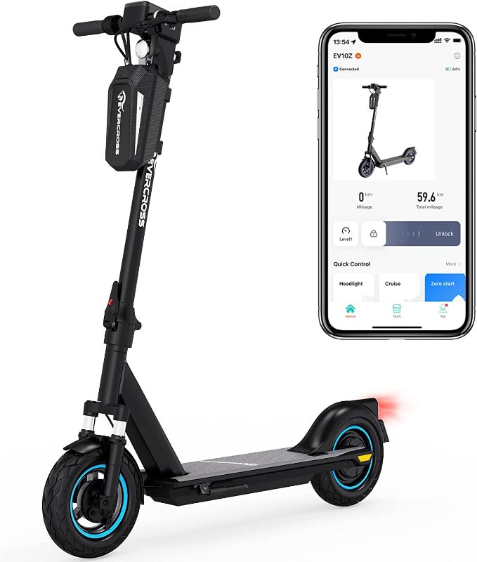 Photo 1 of EVERCROSS EV10Z App-Enabled Electric Scooter, 10" Solid Tires Electric Scooters, 22 Miles & 19 Mph Folding Commuter Electric Scooter for Adults & Teenagers with 500W Peak Power Brushless Hub Motor
