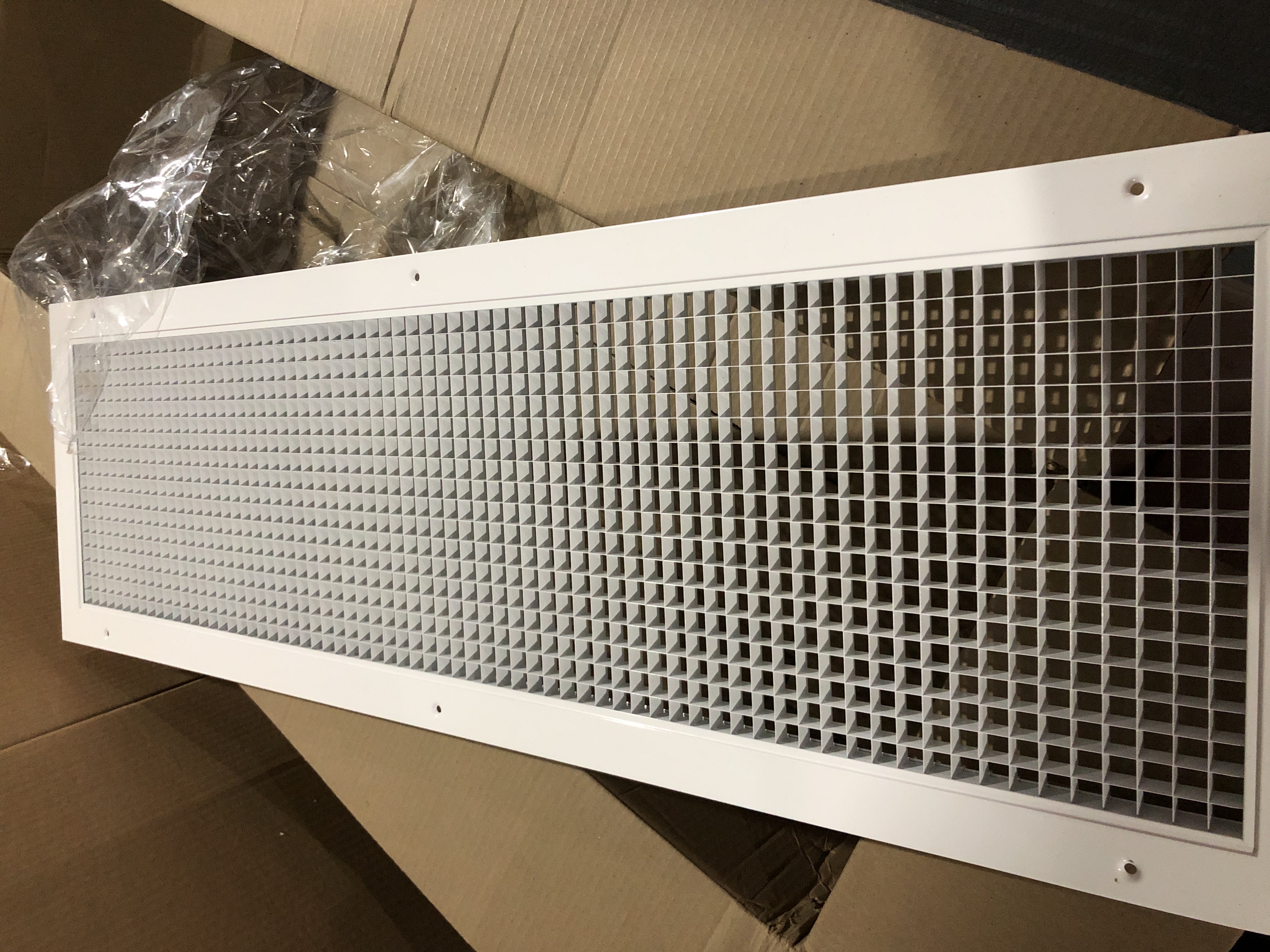 Photo 1 of 6" x 30" or 30" x 6" Cube Core Eggcrate Return Air Grille - Aluminum Rust Proof - HVAC Vent Duct Cover - White [Outer Dimensions: 7.75 X 31.75