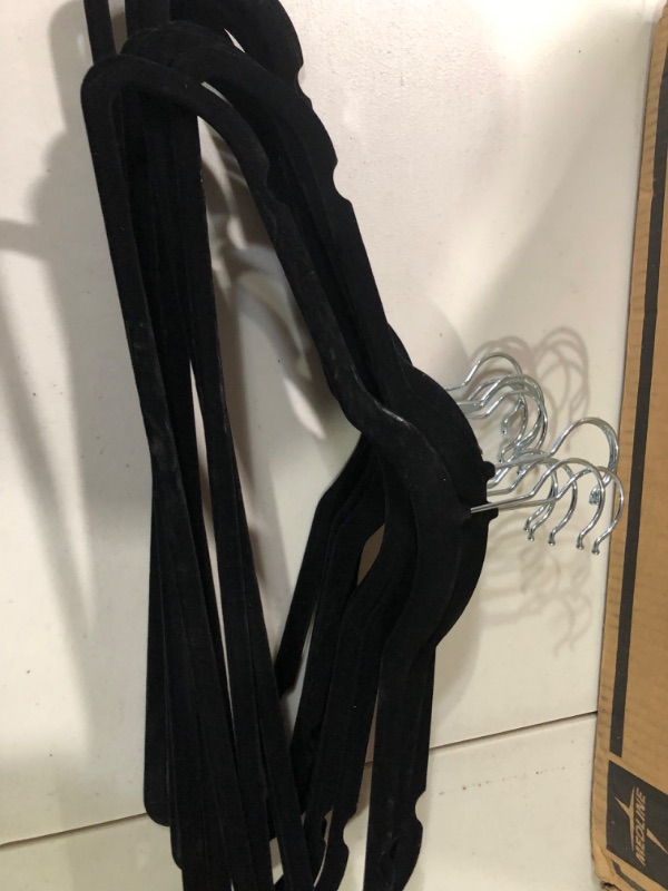 Photo 3 of *SE E NOTES*Utopia Home Premium Velvet Hangers  - Non-Slip & Durable Clothes Hangers - Black Hangers with 360 Degree Rotatable Hook 