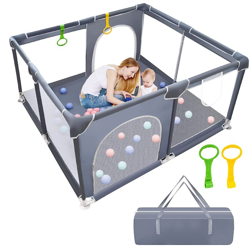 Photo 1 of BAIYI Baby Playpen, Baby Playpen for Toddle, Playpen for Babies with Gate Indoor & Outdoor Kids Activity Center with Anti-Slip Base