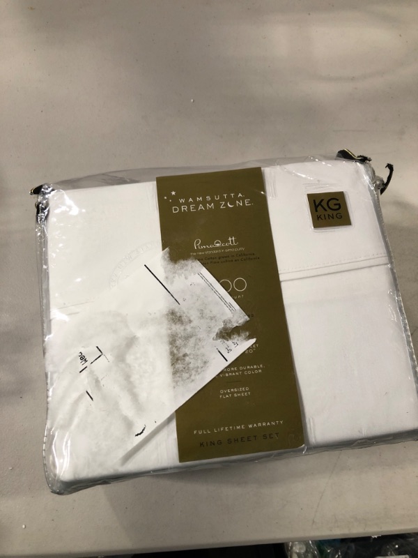 Photo 1 of Wamsutta Dream Zone PimaCott Solid 1000-Thread-Count King Sheet Set in White