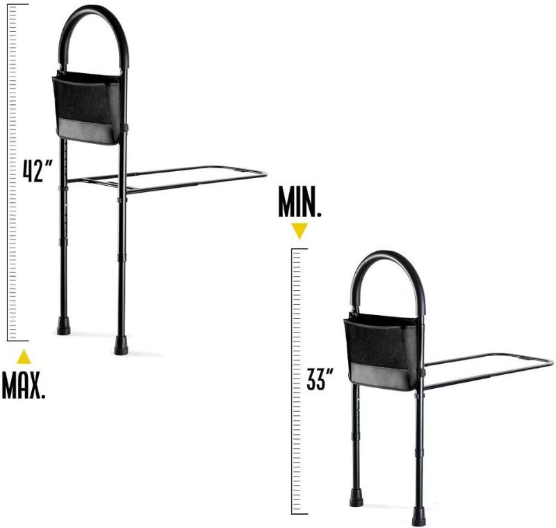 Photo 2 of Bed Assist Rail with Adjustable Heights - Bed Assist bar with Storage Pocket - Bed Rails for Seniors with Hand Assistant bar - Easy to get in or Out of Bed Safely with Floor Support