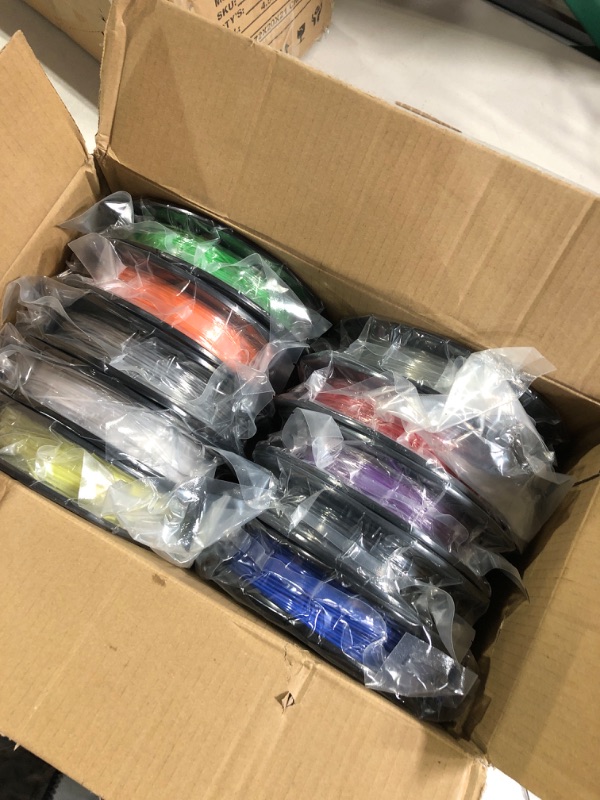 Photo 2 of PETG 3D Printer Filament 1.75mm 10 Packs 0.5kg Bundle, dikale No Tangle Assorted Colors Multipack Filament, 500g per Spool, 10 Spools Set, in Total Weight 5 kg (11 lbs) 10 Colors PETG