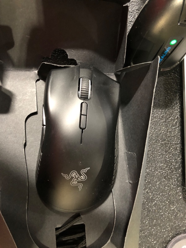 Photo 2 of Razer Mamba Wireless Gaming Mouse: 16,000 DPI Optical Sensor - Chroma RGB Lighting - 7 Programmable Buttons - Mechanical Switches - Up to 50 Hr Battery Life Mouse Mamba Wireless