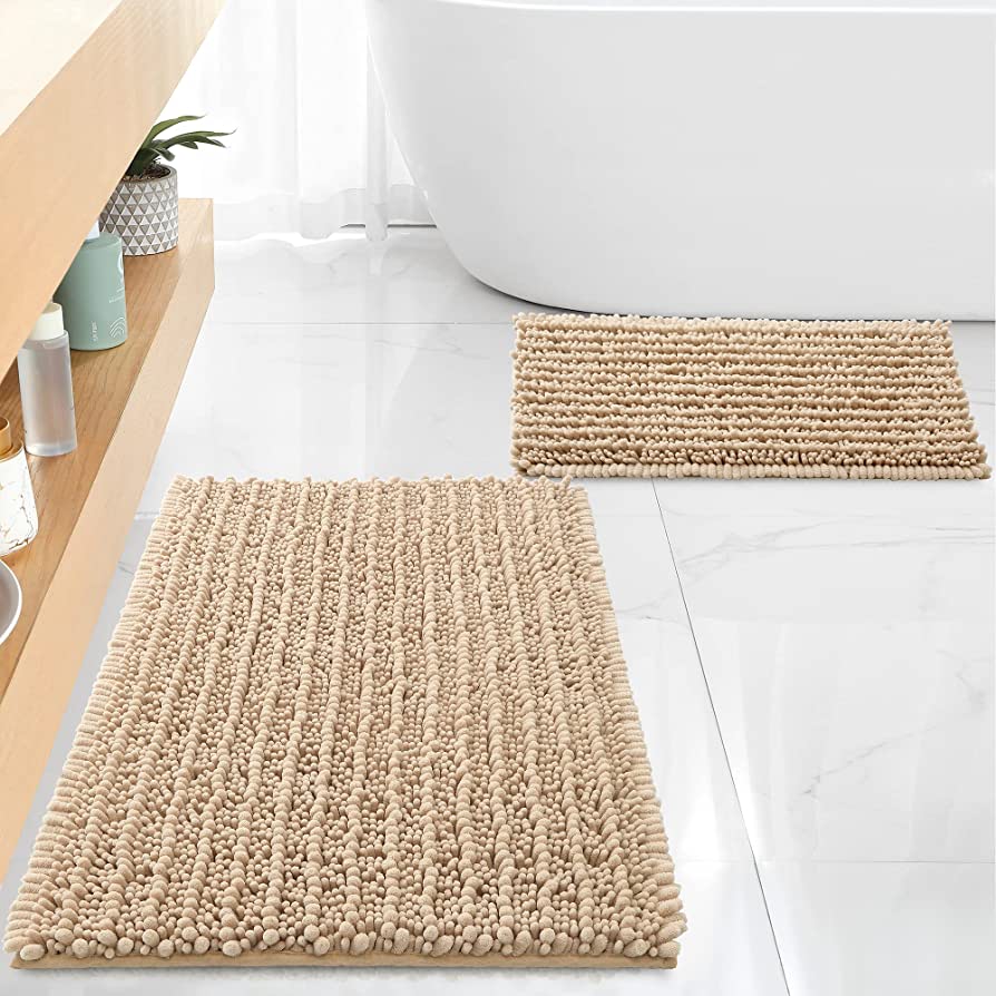 Photo 1 of .6 out of 5 stars49 Reviews
FLOLEOPA Luxury Chenille Beige Bathroom Rugs Bath Mats Sets, Extra Soft and Absorbent Bathroom Rugs Non Skid Machine Wash Dry Bath Mats?32"x20" Plus 17"x24"?