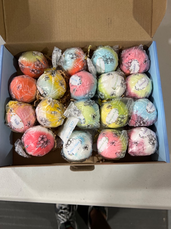 Photo 2 of Bath Bomb Gift Set with Toys Inside, 20 Pack Organic Bath Bombs for Kids