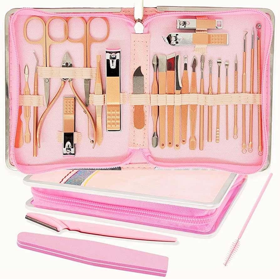 Photo 1 of  Professional Manicure Set Nail Clippers Pedicure Kit, 26 in 1 Rose Gold Stainless Steel Travel Nail Kit Manicure Nail Tool Set for Complete Personal Care & Grooming Needs of Women and Men