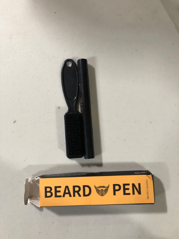 Photo 2 of Beard Pencil Filler - Black - Barber Styling Pen with Brush