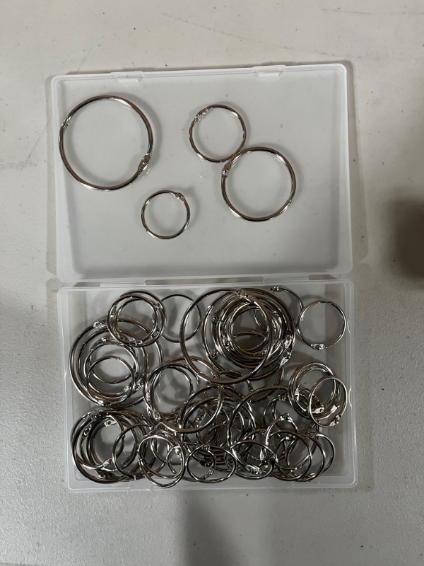 Photo 2 of LOONENG Loose Leaf Binder Rings, 1, 1.2, 1.5, 2" 60PCS