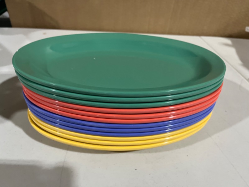 Photo 3 of 10" Melamine Oval Platter Mix of Madri Gras Colors (Pack of 12)