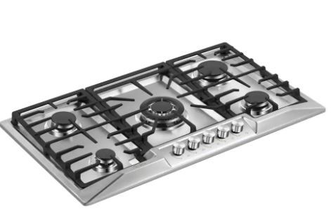 Photo 1 of 36 in. Built-in Gas Cooktop in Stainless Steel with 5 Sealed Burners