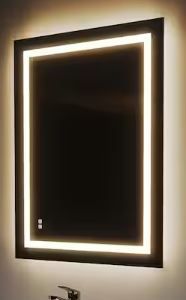 Photo 1 of 24 in. W x 32 in. H Frameless Rectangular Anti-Fog LED Light Wall Bathroom Vanity Mirror Dimmable Bright