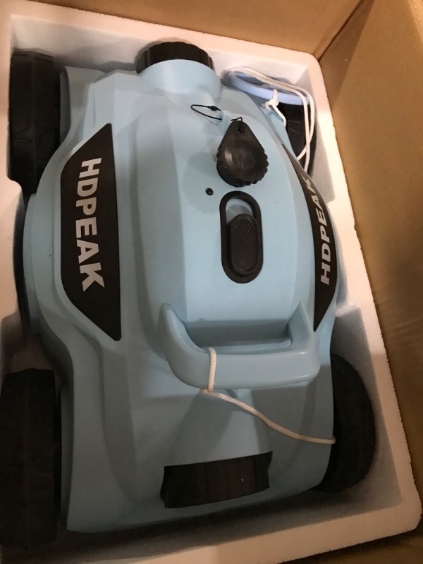 Photo 2 of Cordless Robotic Pool Cleaner, HDPEAK Pool Vacuum 50 feet, Blue