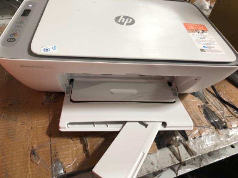 Photo 3 of HP DeskJet 2755e Wireless Color All-in-One Printer with bonus 6 months Instant Ink (26K67A), white