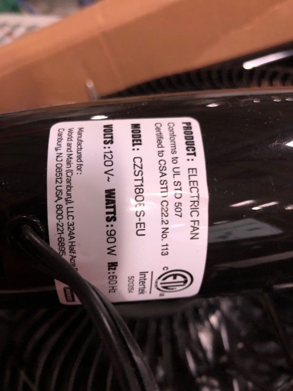 Photo 1 of ***FAN BLADE BROKEN - SEE PICTURES***
Comfort Zone PowrCurve CZST180BS 18" Stand Fan