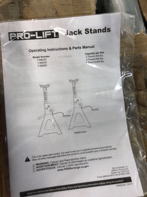 Photo 2 of 6-Ton Double Locking Pin Jack Stand with Cast Ductile Ratchet Bar Pair