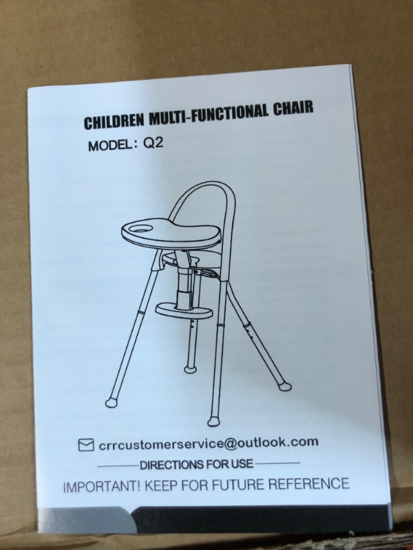 Photo 2 of  High Chair Folding , Adjustable Legs Grey