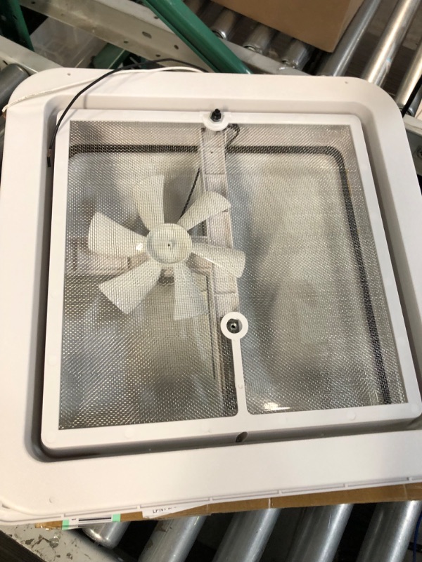 Photo 3 of Leisure Coachworks 14" RV Trailer Roof Vent Complete 12 Volt Fan w/White lid and Interior Garnish