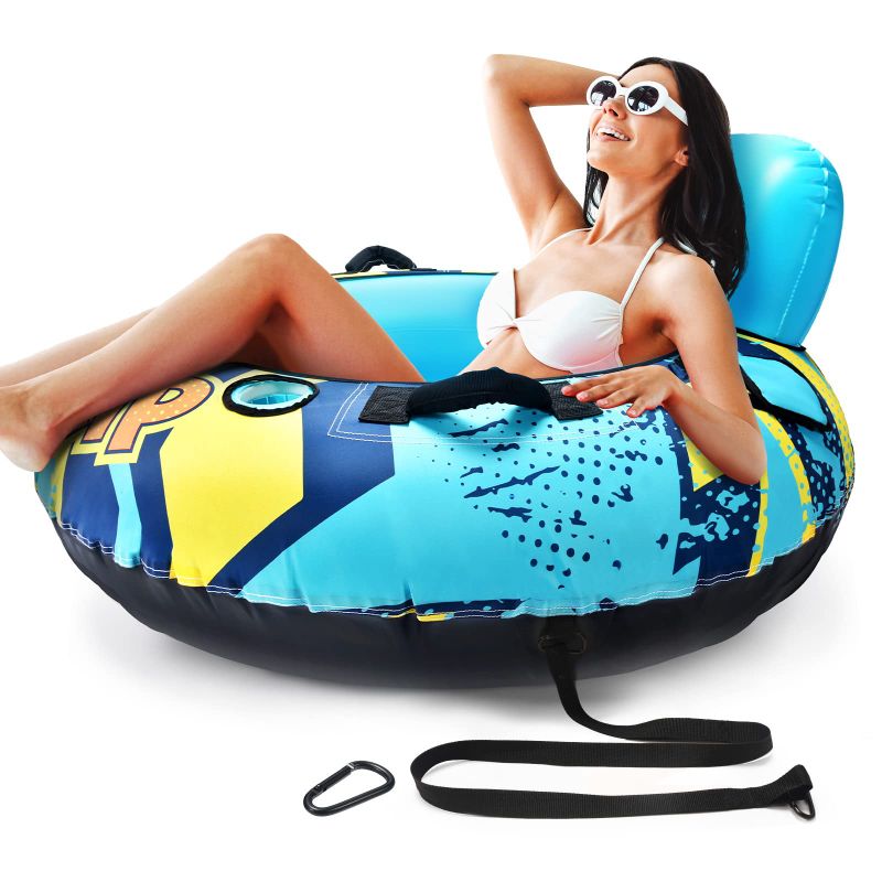 Photo 1 of 1 TUBE *** SULDUO 53" Heavy Duty River Tube with Premium Canvas Cover, Inflatable Water Tubes for Floating, 
