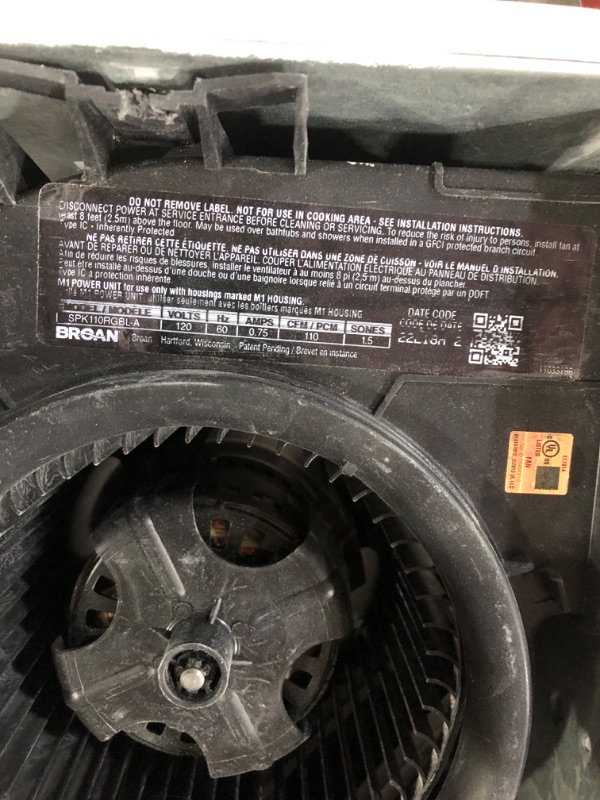 Photo 4 of **item has signs of being used**
Broan-NuTone SPK110RGBL ChromaComfort Bathroom Exhaust Fan with Sensonic Bluetooth Speaker