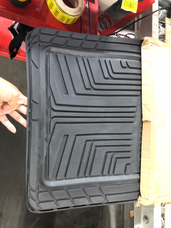Photo 1 of Amazon Basics 2-Piece Premium Rubber Floor Mat for Cars, 