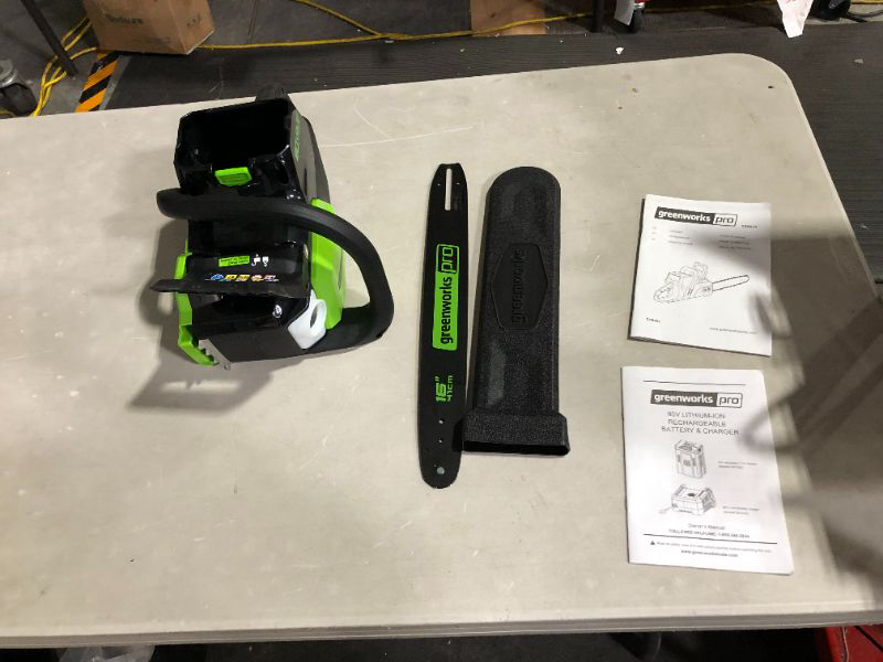 Photo 2 of ***MISSING PARTS - SEE NOTES***
Greenworks Pro 80V 16-Inch Brushless Cordless Chainsaw