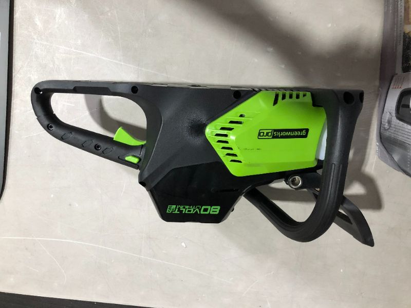 Photo 4 of ***MISSING PARTS - SEE NOTES***
Greenworks Pro 80V 16-Inch Brushless Cordless Chainsaw