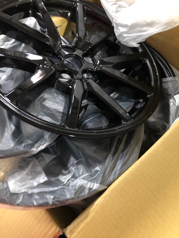 Photo 3 of **NEW**Mayde 18-Inch Hub Caps fits 2017-2022 Tesla Model 3 (Set of 4,) (Gloss Black)