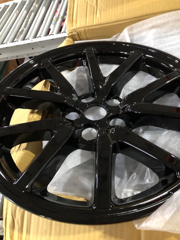 Photo 2 of **NEW**Mayde 18-Inch Hub Caps fits 2017-2022 Tesla Model 3 (Set of 4,) (Gloss Black)