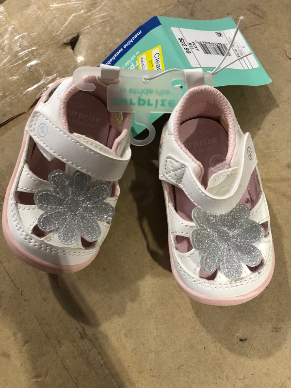 Photo 1 of Baby Girls' Surprize by Stride Rite Flower Sandals - White 3