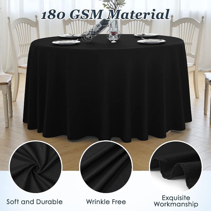 Photo 1 of (2x) LEQEE Round Tablecloth 120 Inch Stain and Wrinkle Resistant Polyester Table Cloth