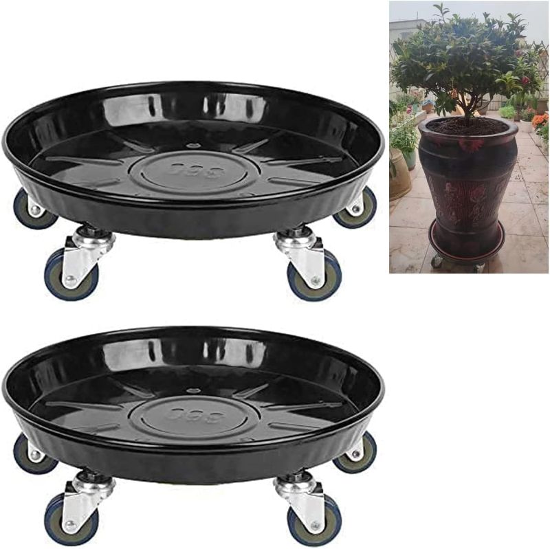 Photo 1 of (2x Plant Caddy with Wheels 16 Inches Metal Heavy Duty - 16 inch 