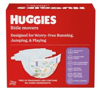 Photo 1 of (52x) Huggies Little Movers Baby Diapers, Size 5 (27+ lbs), Size 5 