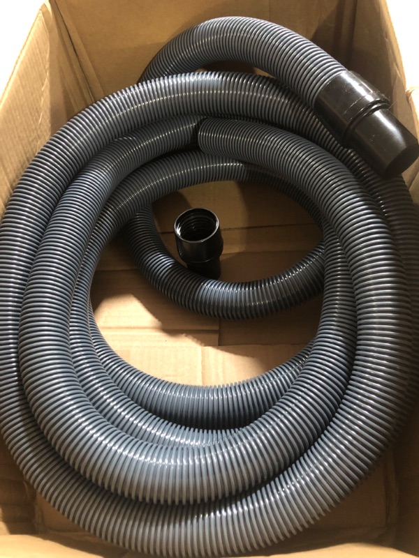 Photo 2 of Cen-Tec Systems 91398 Varioflex Crushproof Vacuum Hose with 1.5-Inch Cuffs, 25-Feet, Silver 25 Ft. Hose