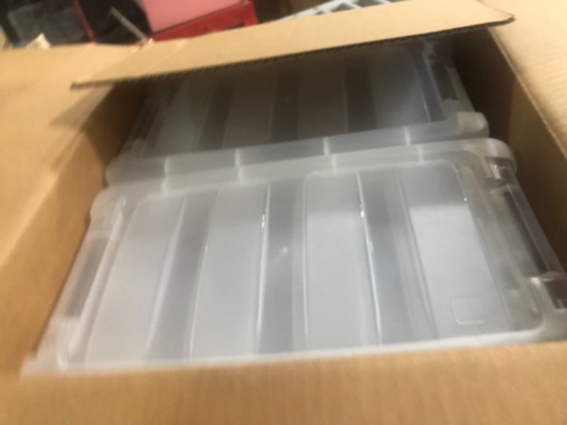 Photo 3 of IRIS USA TB Clear Plastic Storage Bin Tote Organizing Container 