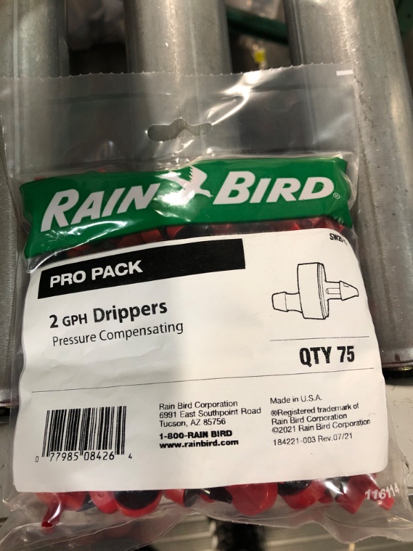 Photo 2 of  Rain Bird 2 GPH Pressure Compensating Dripper (75-Pack), Reds 
