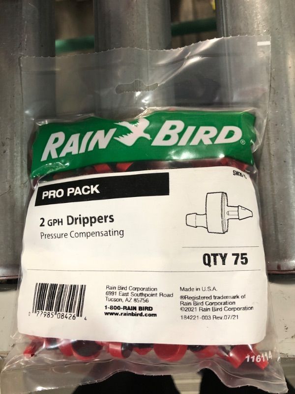 Photo 2 of  Rain Bird 2 GPH Pressure Compensating Dripper (75-Pack), Reds 
