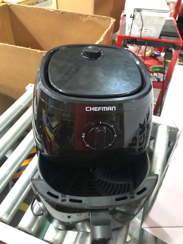 Photo 2 of * USED * 
Chefman TurboFry 8-Quart Air Fryer, Integrated 60-Minute Timer for Healthy Cooking, Cook with 80% Less Oil, Adjustable Temperature Control, Nonstick Dishwasher-Safe Basket and Tray, Black