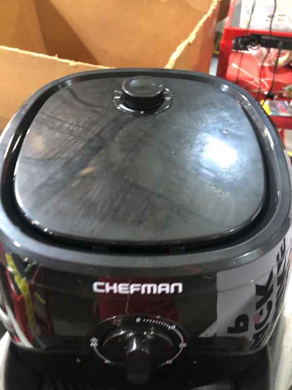 Photo 3 of * USED * 
Chefman TurboFry 8-Quart Air Fryer, Integrated 60-Minute Timer for Healthy Cooking, Cook with 80% Less Oil, Adjustable Temperature Control, Nonstick Dishwasher-Safe Basket and Tray, Black