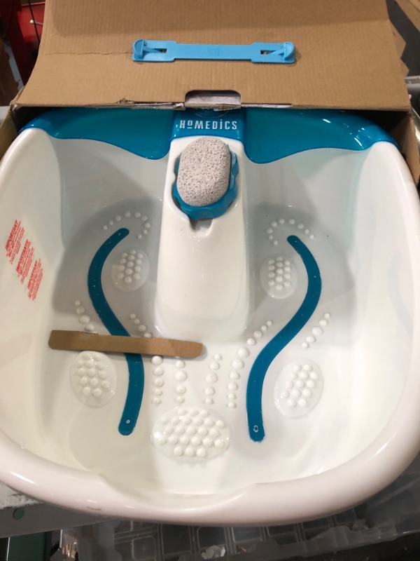 Photo 2 of * USED * 
HoMedics Bubble Mate Foot Spa, Toe Touch Controlled Foot Bath with Invigorating Bubbles and Splash Proof, Raised Massage nodes and Removable Pumice Stone