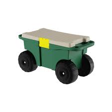 Photo 3 of * USED * 
Garden Cart Utility Wagon – Rolling Storage Bin with Bench Seat and Interior Tool Tray – 