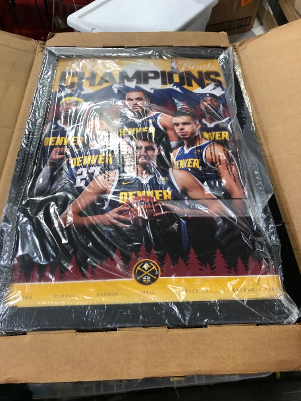 Photo 3 of * DAMAGED * 
Trends International NBA Denver Nuggets - 2023 NBA Finals Champions Wall Poster, 14.725" x 22.375", Black Framed Version 14.725" x 22.375" Black Framed Version