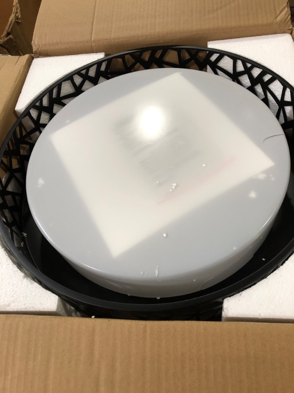 Photo 3 of * DAMAGED * 
DLLT 35W Dimmable LED Ceiling Light Fixture with Remote, 18.5 Inch Round  (Black)