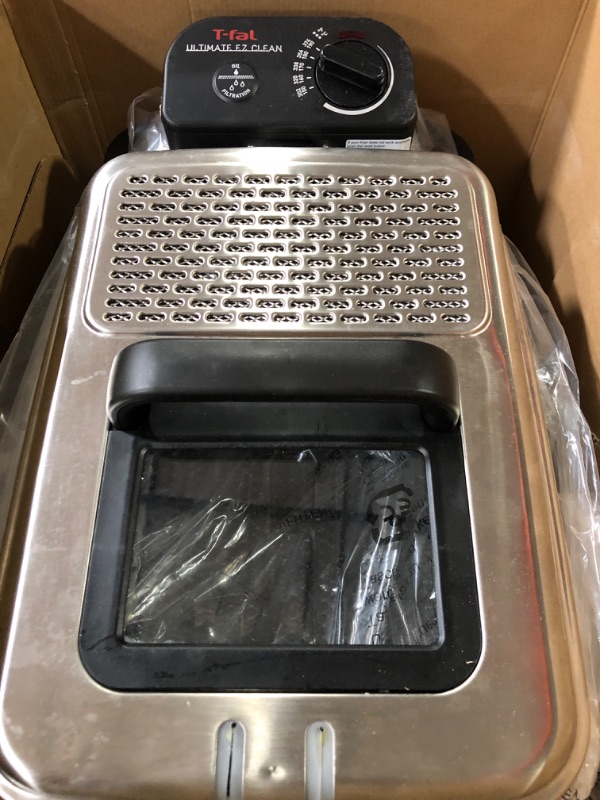 Photo 1 of * USED * 
T-fal Deep Fryer with Basket, Stainless Steel, Easy to Clean Deep Fryer, Oil Filtration, 2.6-Pound, Silver, Model FR8000 Clean oil filtration system