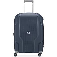 Photo 3 of * DAMAGED * 
DELSEY Paris Clavel Hardside Expandable Luggage with Spinner Wheels, Blue Jean, Checked-Medium 25 Inch Checked-Medium 25 Inch BLUE JEAN