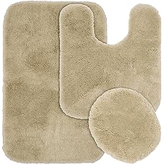 Photo 1 of  3-Piece Finest Luxury Ultra Plush Washable Nylon Bathroom Rug Set, Linen