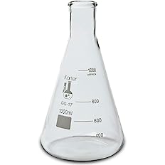 Photo 1 of 3000ml Narrow Mouth Erlenmeyer Flask, 3.3 Borosilicate Glass, Karter Scientific 213G16 (Single)